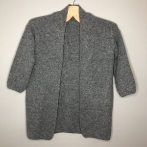 Eberjey M/L Gray Wool Alpaca‎ Blend Open Cardigan Duster Oversized Sweater